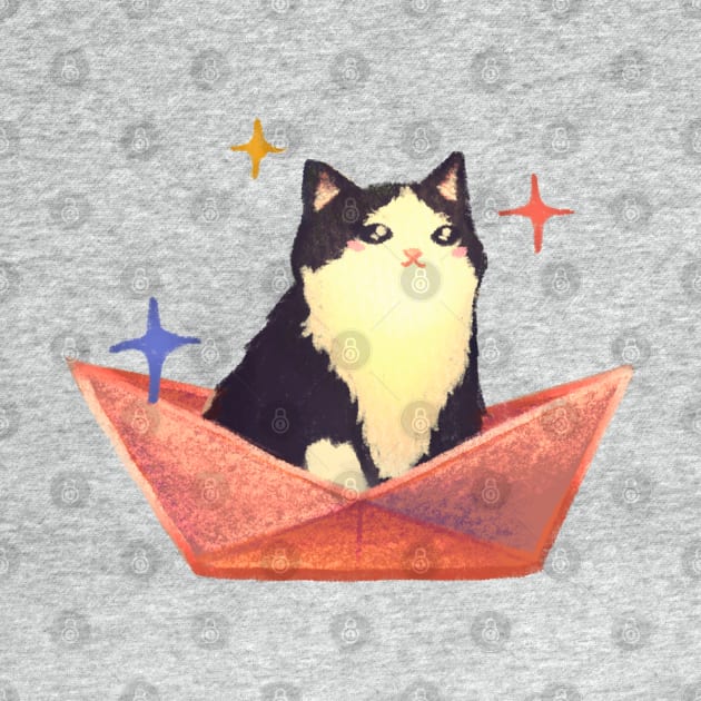 Cat in a boat by Katfish Draws